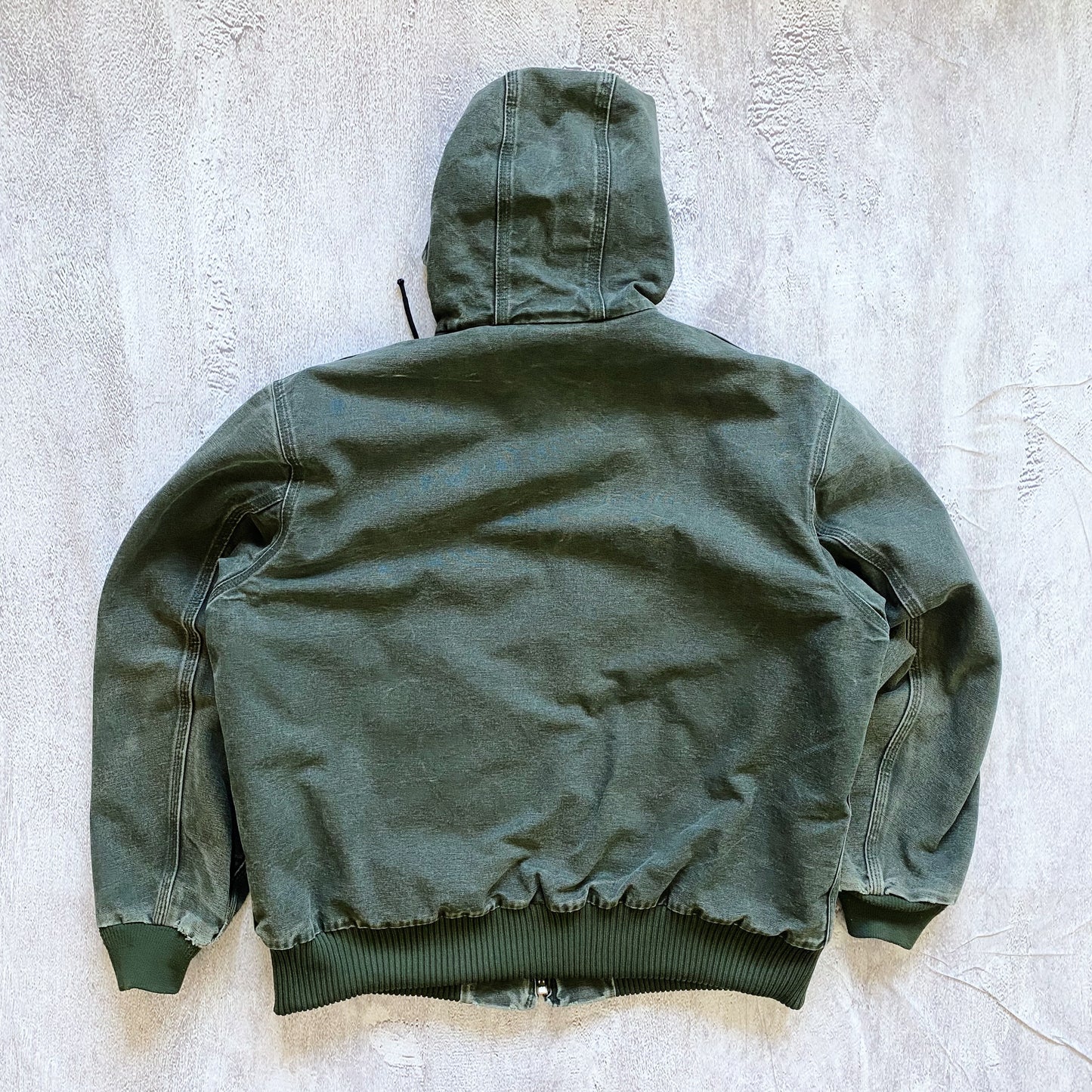 VINTAGE GREEN CARHARTT HOODIE JACKET-1990'S SIZE L