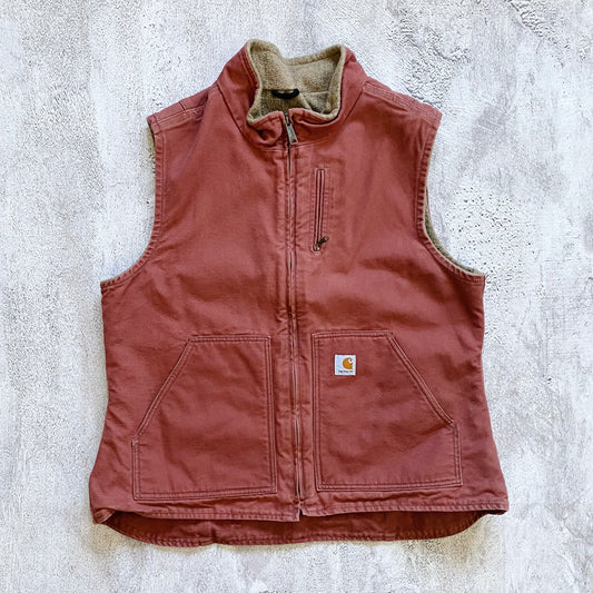 MODERN SALMON CARHARTT SHERPA LINED VEST- SIZE L