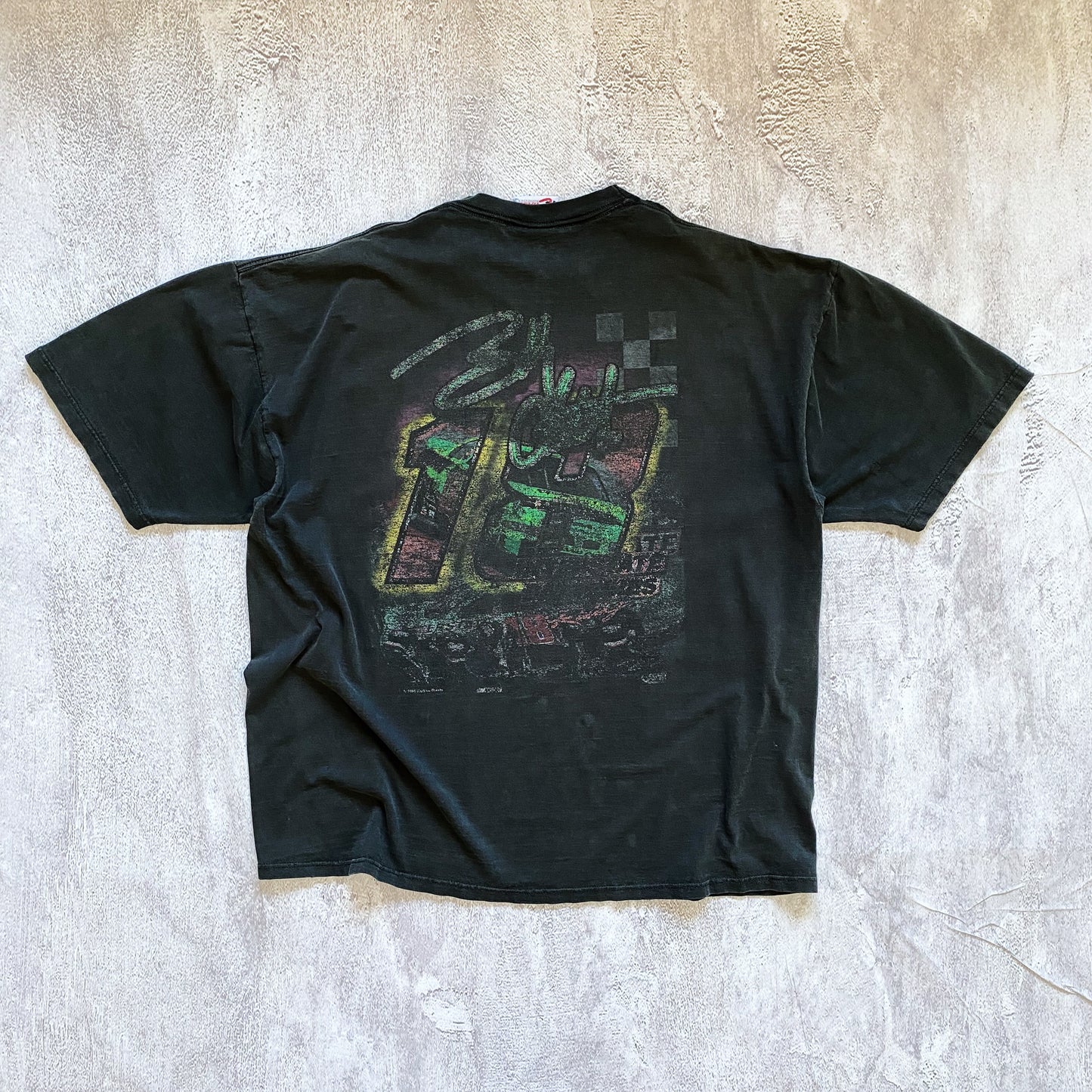 VINTAGE FADED BOBBY LABONTE NASCAR TEE-1990'S SIZE XL