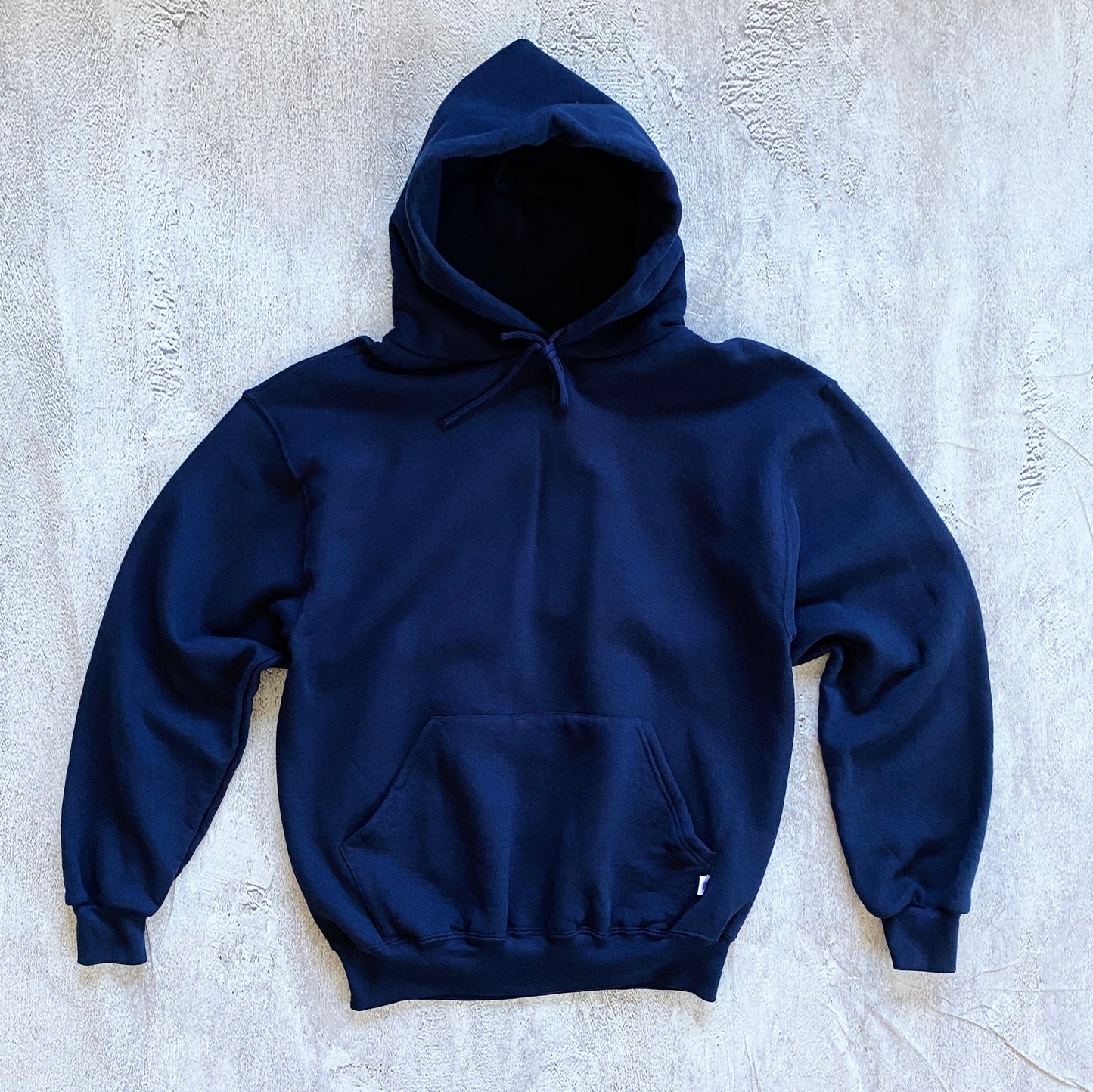 VINTAGE NAVY BLUE RUSSELL ATHLETIC HOODIE-1990'S SIZE M