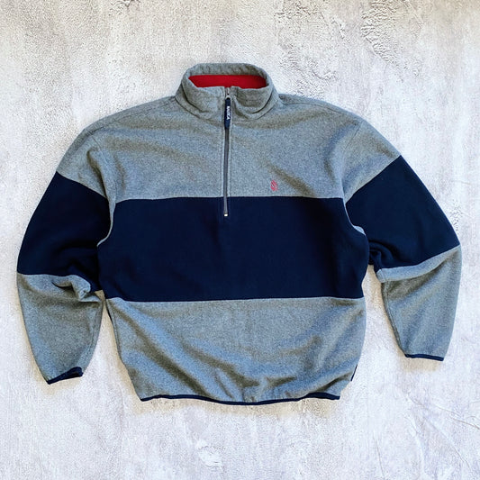 VINTAGE NAUTICA COLOR BLOCKED FLEECE-1990'S SIZE L