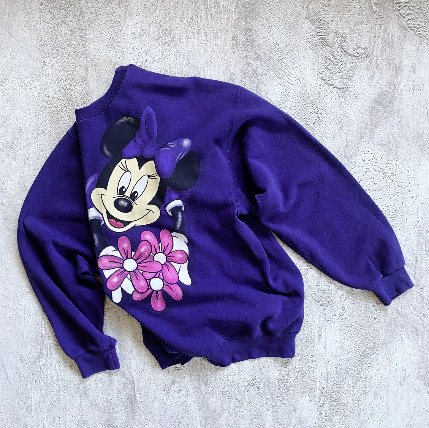 VINTAGE PURPLE MINNIE MOUSE SWEATSHIRT-1990'S SIZE XXL/XL