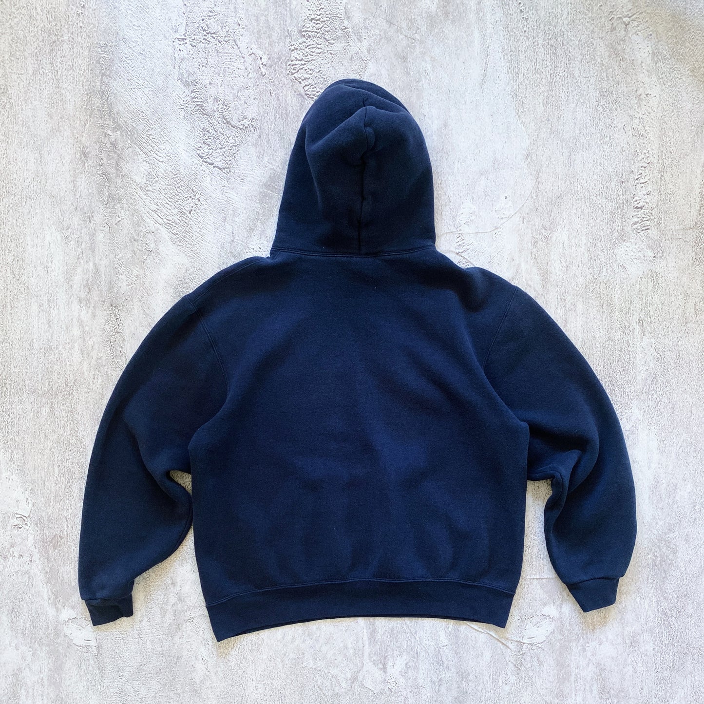 VINTAGE BLUE NAVY HOODIE- 1990'S SIZE L