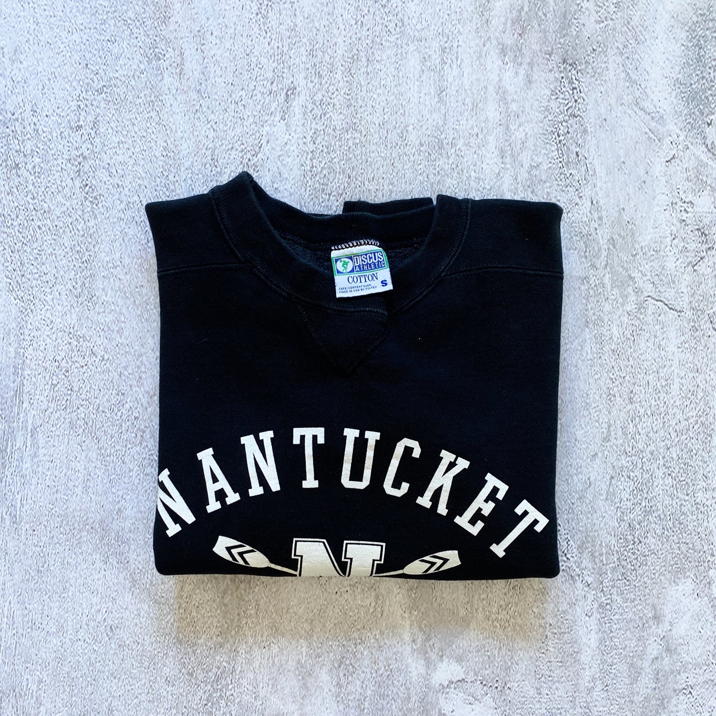 VINTAGE BLACK NANTUCKET CREW SWEATSHIRT-1990'S SIZE S