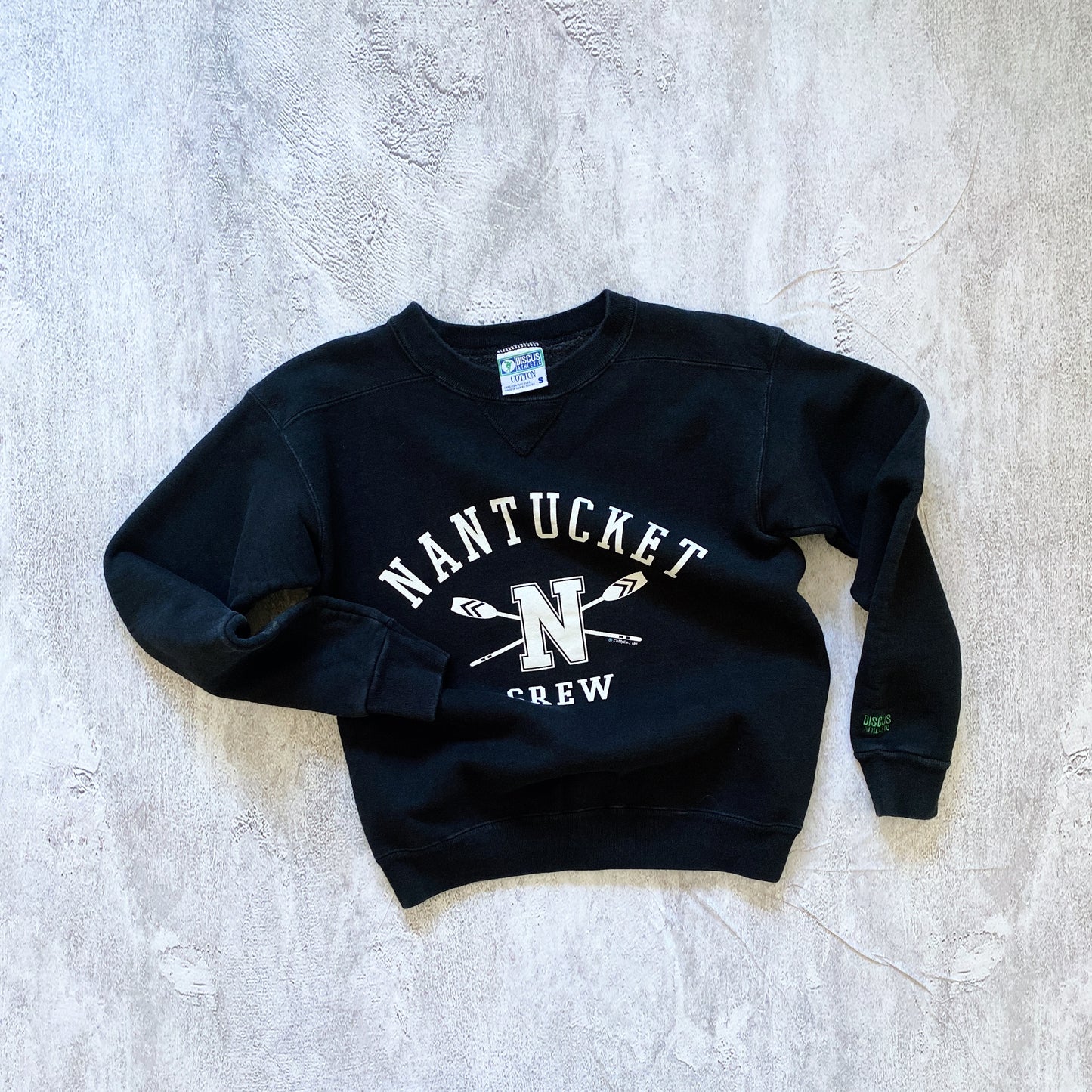 VINTAGE BLACK NANTUCKET CREW SWEATSHIRT-1990'S SIZE S