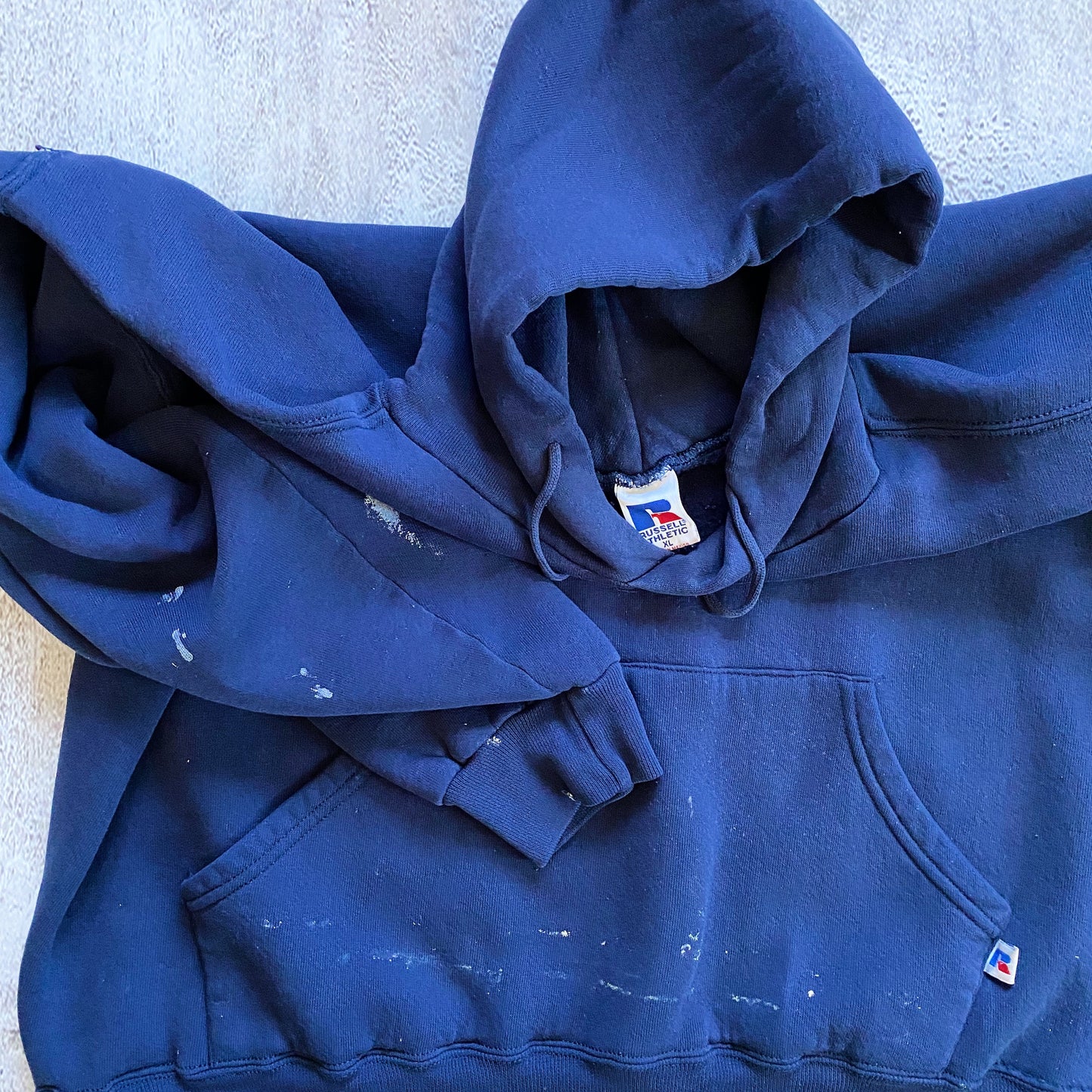 VINTAGE NAVY BLUE BOXY RUSSELL ATHLETIC HOODIE-2000'S SIZE XL