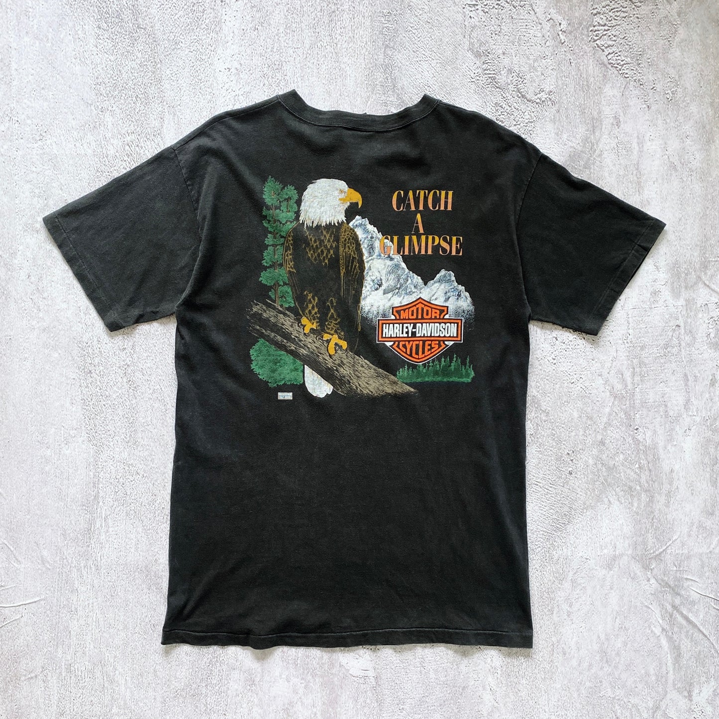 VINTAGE SINGLE STITCH HARLEY DAVIDSON TEE-1990'S SIZE L