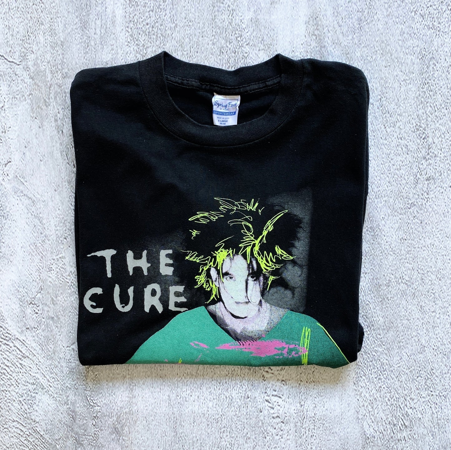 VINTAGE SINGLE STITCH THE CURE BAND TEE-1980'S SIZE L