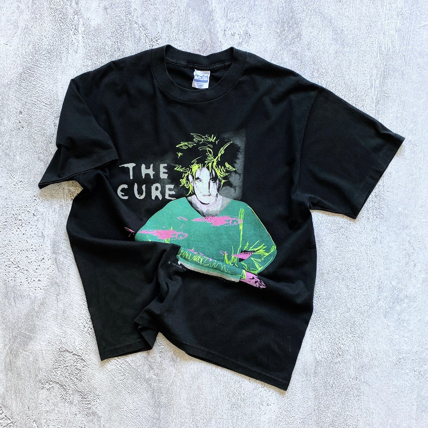 VINTAGE SINGLE STITCH THE CURE BAND TEE-1980'S SIZE L