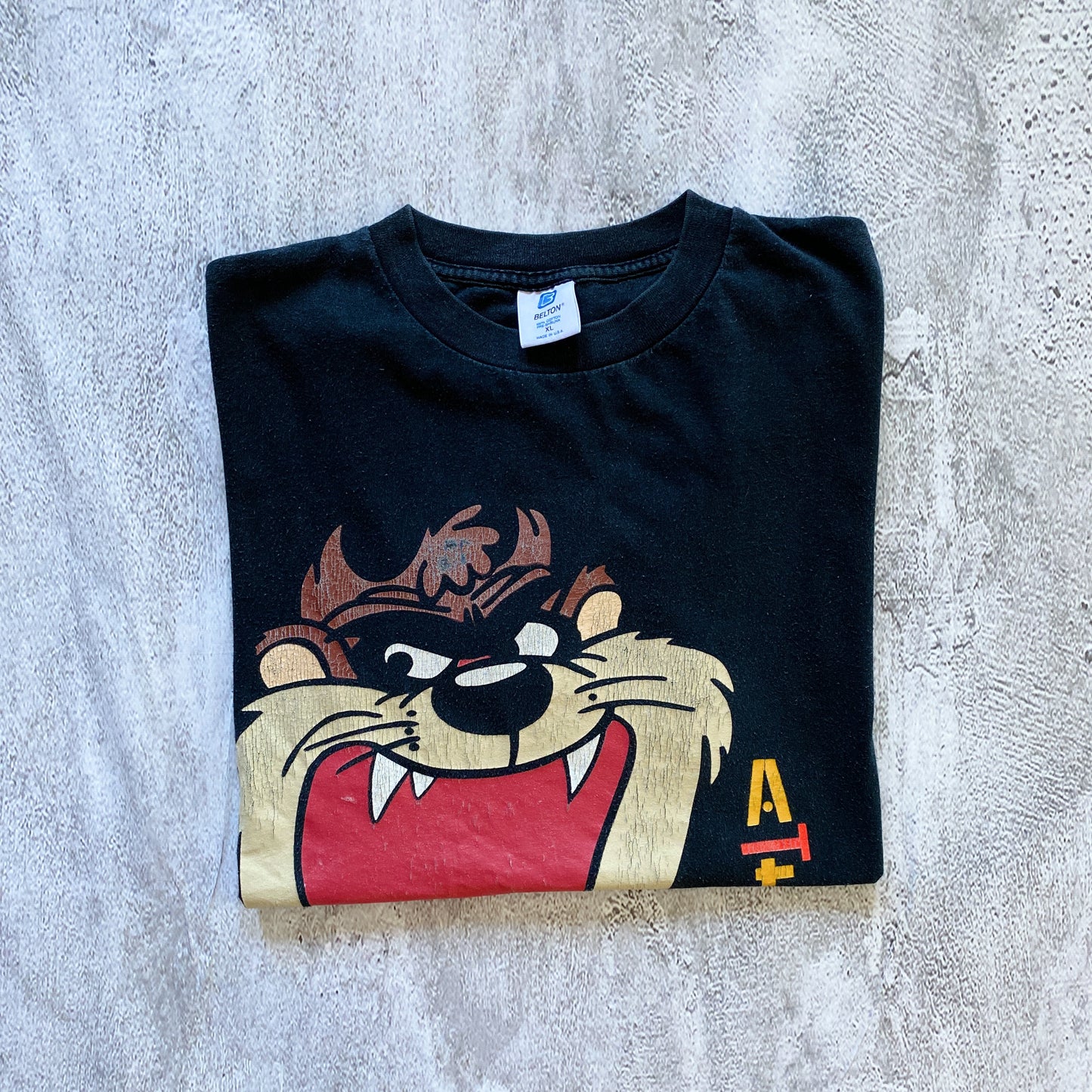 VINTAGE SINGLE STITCH TAZ ATITUDE TEE-1990'S SIZE XL