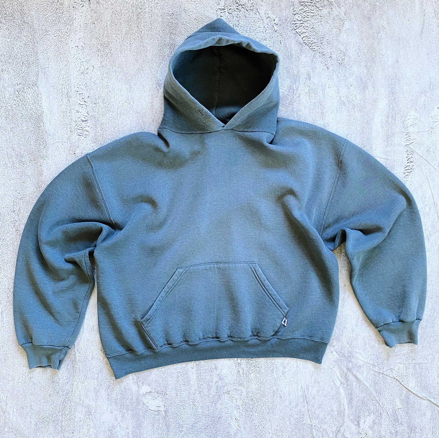 VINTAGE FADED GREY BOXY RUSSELL ATHLETIC HOODIE-2000'S SIZE XL