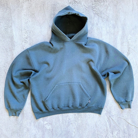 VINTAGE FADED GREY BOXY RUSSELL ATHLETIC HOODIE-2000'S SIZE XL