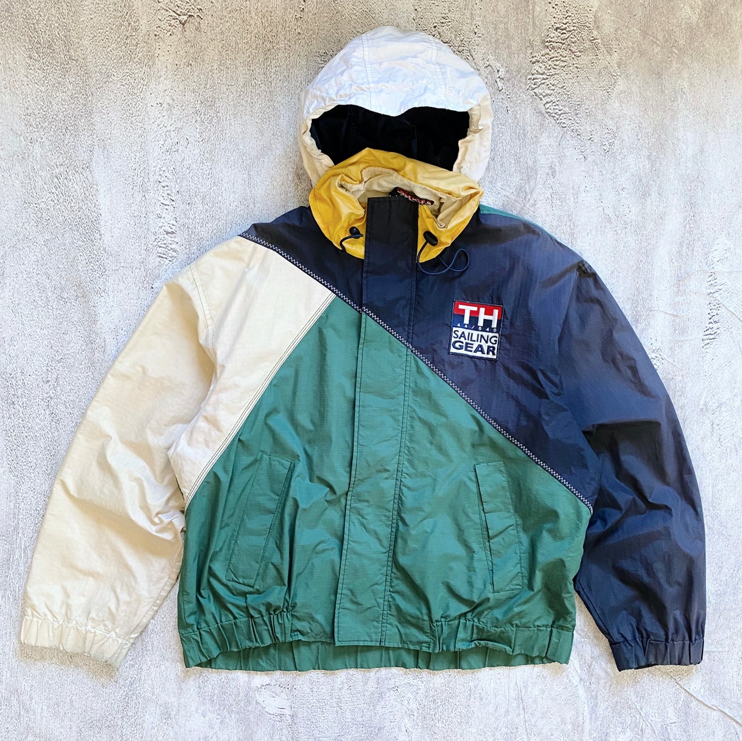 VINTAGE TOMMY HILFIGER SAILING GEAR WINDBREAKER JACKET-1990S SIZE L