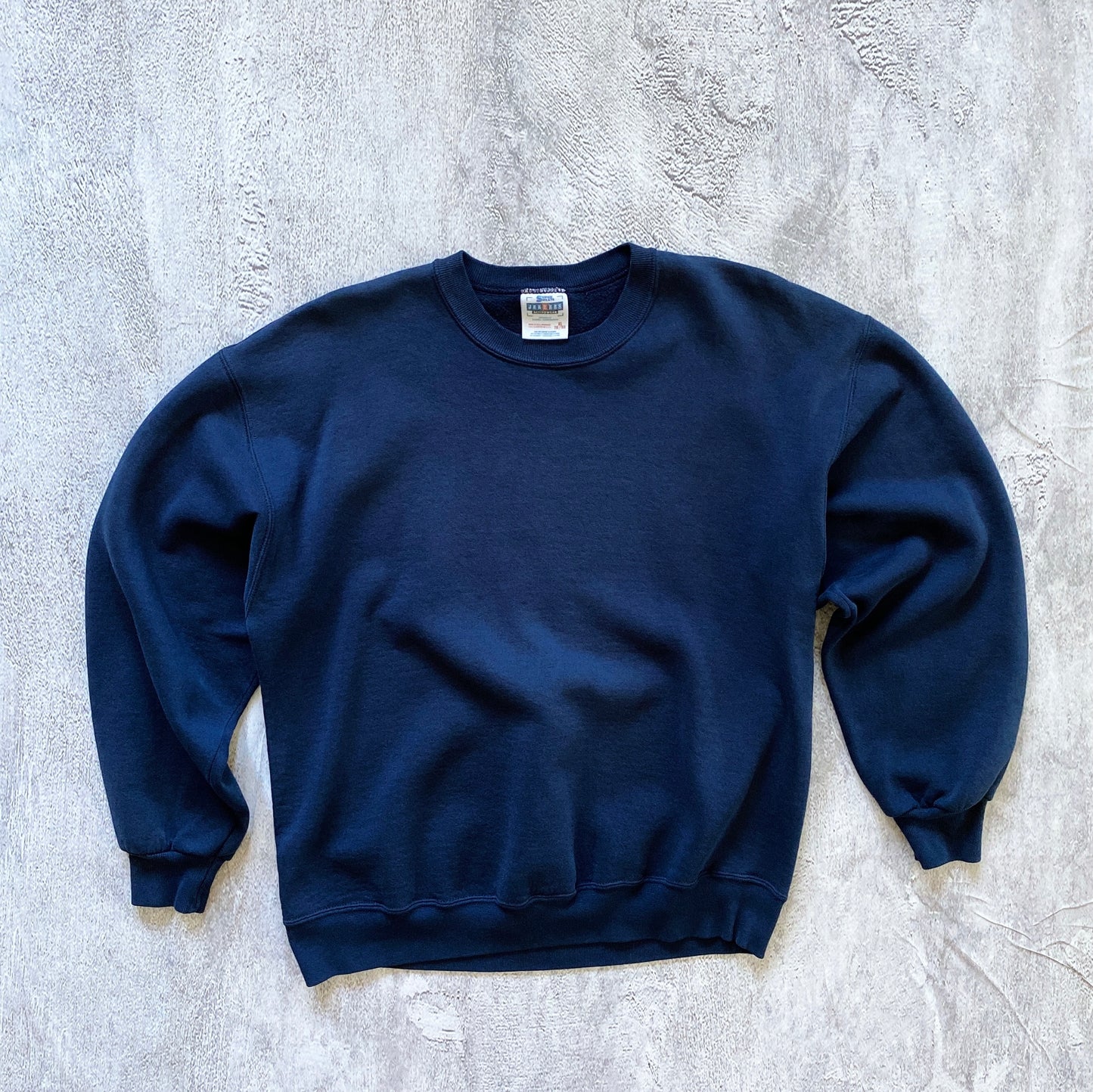 VINTAGE NAVY BLUE JERZEES SWEATSHIRT-1990'S SIZE XL