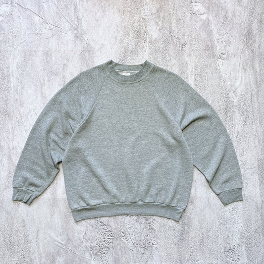 VINTAGE HEATHER GREY FRUIT OF THE LOOM SWEATSHIRT- 1990'S SIZE L