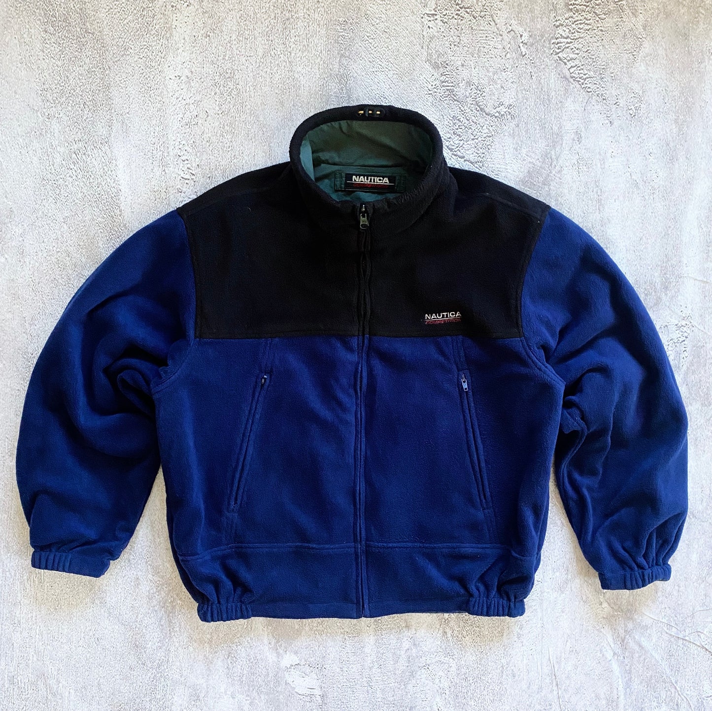 VINTAGE NAUTICA COMPETITION REVERSIBLE ZIP UP JACKET-1990'S SIZE M/L