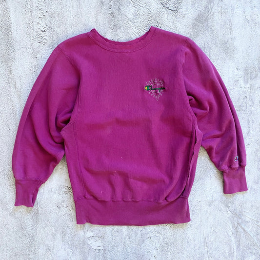 VINTAGE PINK FUCHSIA CHAMPIONS REVERSE WEAVE SWEATSHIRT-1980'S SIZE S/M