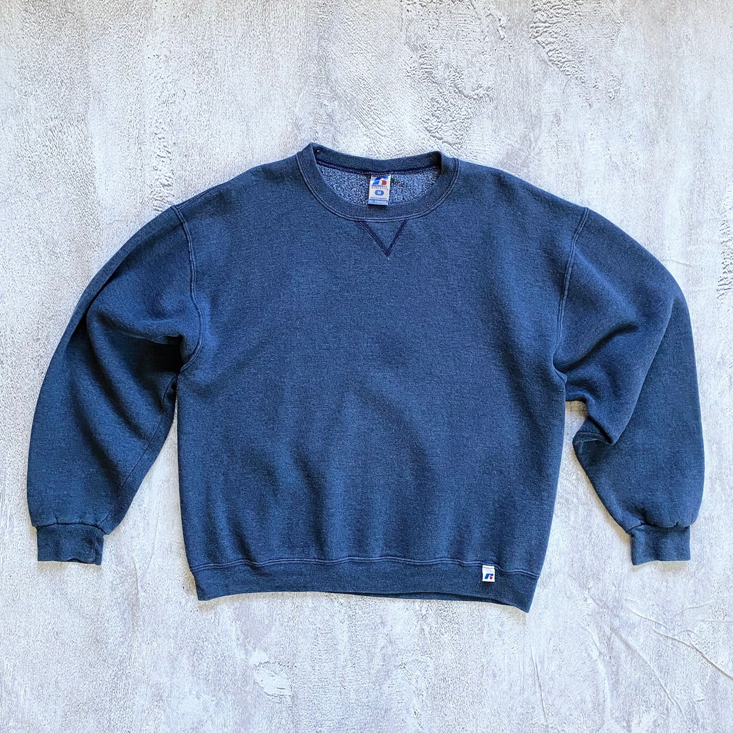 VINTAGE BLUISH-GREY RUSSELL ATHLETIC SWEATSHIRT-2000'S SIZE M