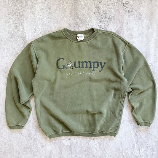 VINTAGE GREEN WALT DISNEY GRUMPY SWEATSHIRT-1990'S SIZE XL