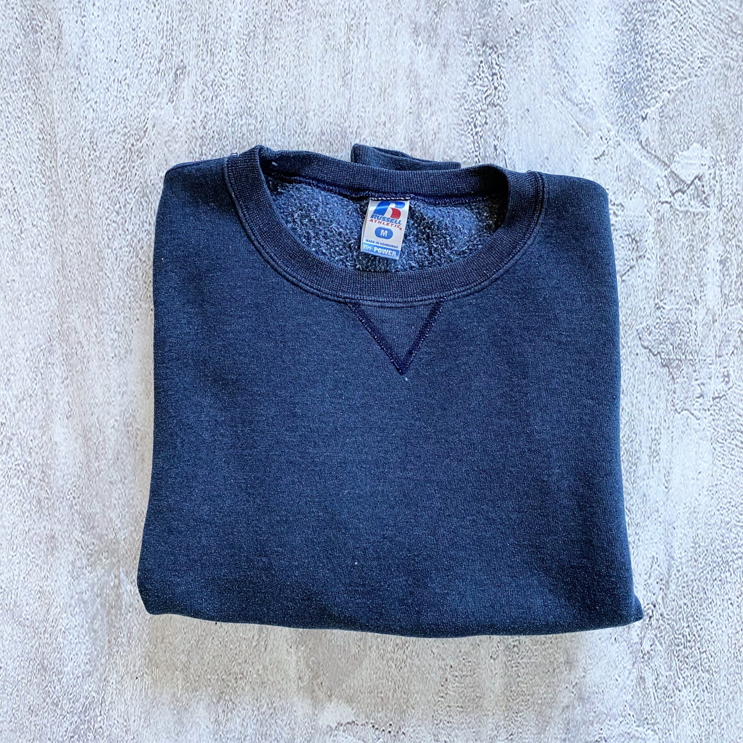 VINTAGE BLUISH-GREY RUSSELL ATHLETIC SWEATSHIRT-2000'S SIZE M