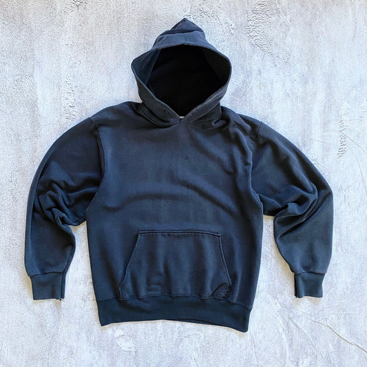 VINTAGE FADED BLACK HOODIE-1990'S SIZE M