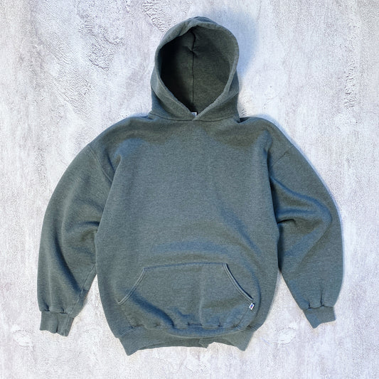 VINTAGE FADED GREY RUSSELL ATHLETIC HOODIE- EARLY 2000'S SIZE XL