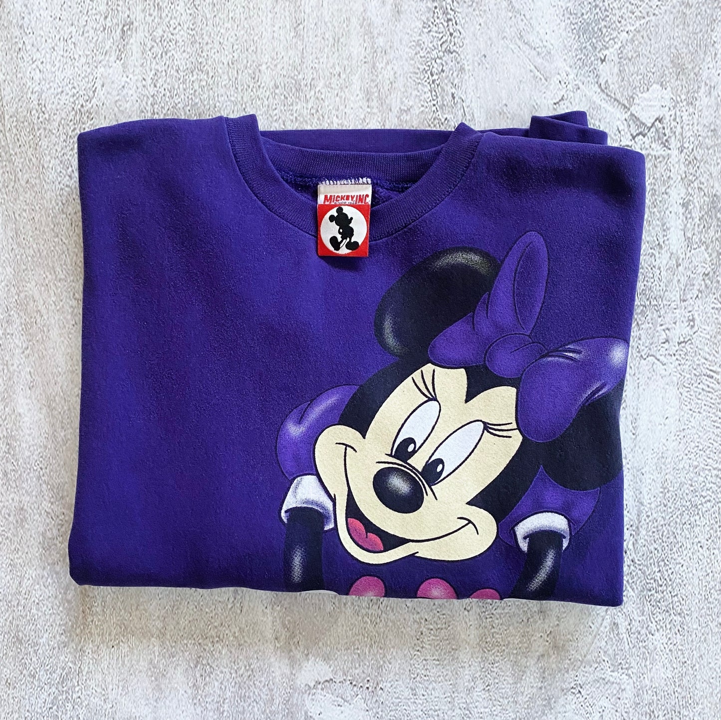 VINTAGE PURPLE MINNIE MOUSE SWEATSHIRT-1990'S SIZE XXL/XL