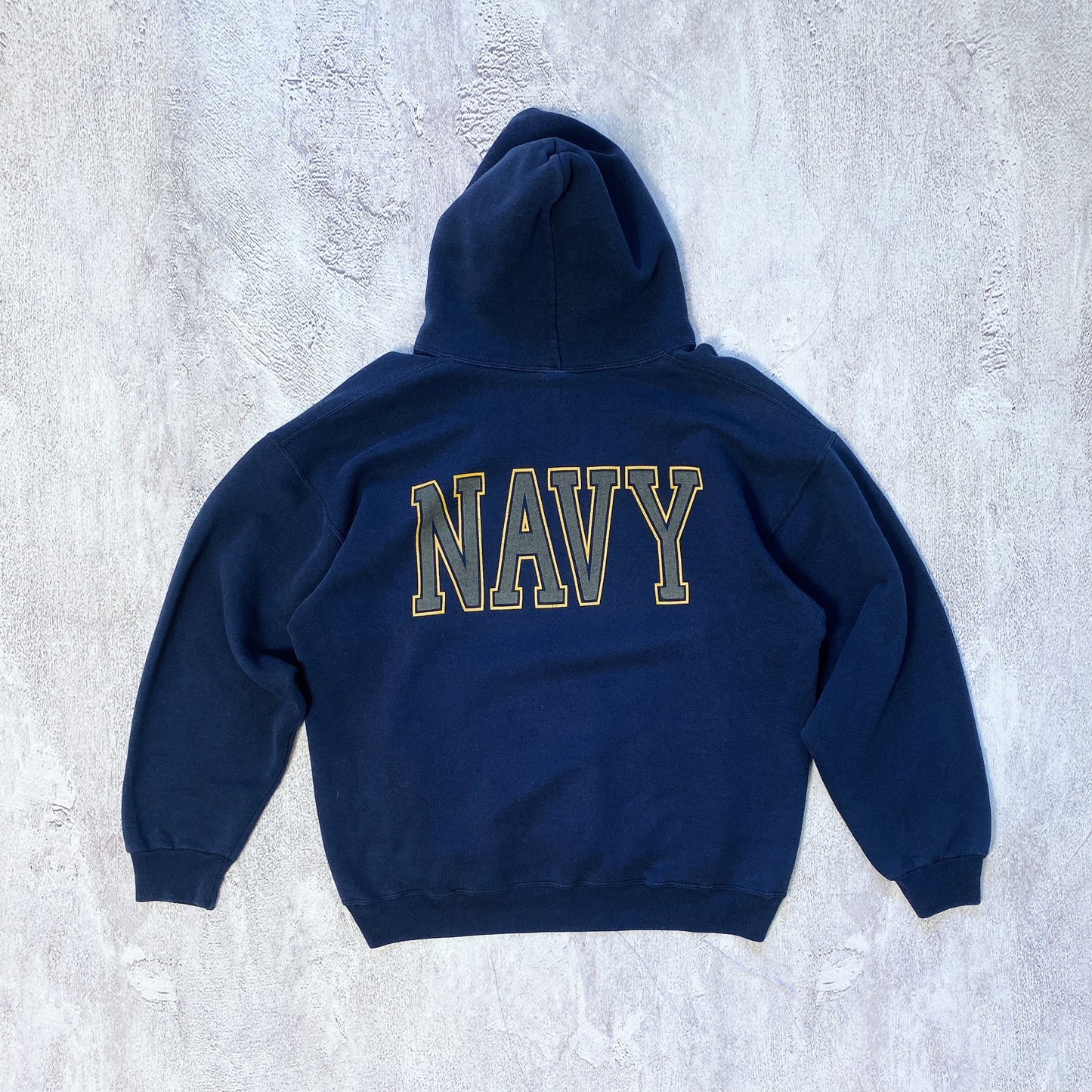 VINTAGE NAVY BLUE U.S NAVY HOODIE-1990'S SIZE L