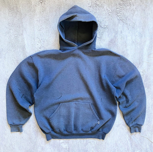 VINTAGE BOXY FADED GREY RUSSELL ATHLETIC HOODIE-2000'S SIZE XL