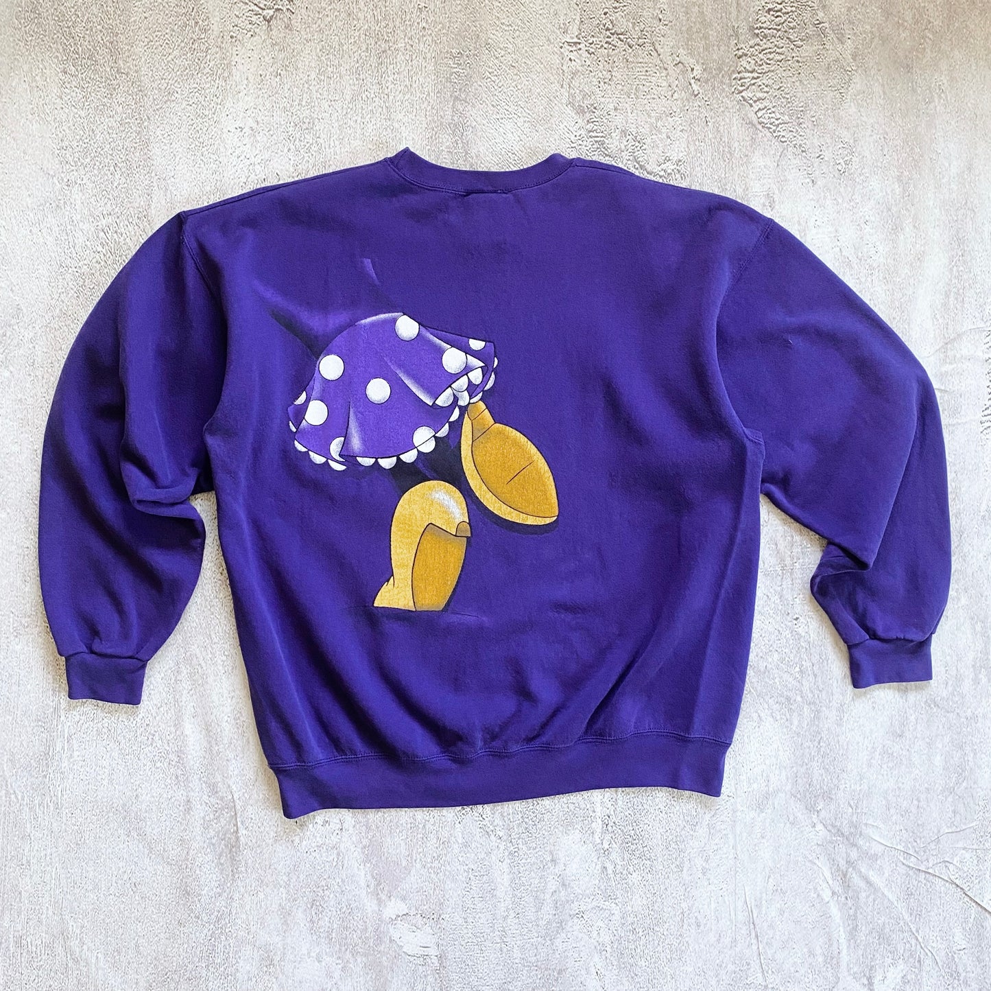 VINTAGE PURPLE MINNIE MOUSE SWEATSHIRT-1990'S SIZE XXL/XL