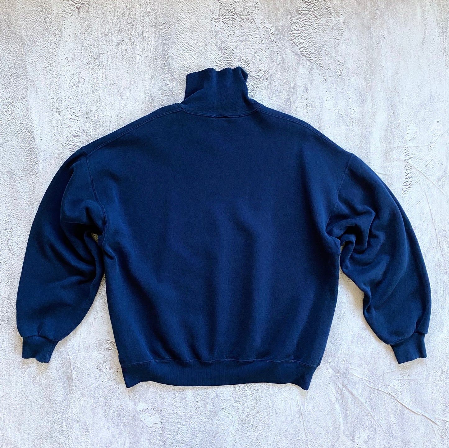 VINTAGE NAVY BLUE RUSSELL ATHLETIC TURTLE NECK SWEATSHIRT-1990'S SIZE XL