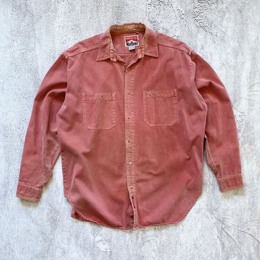 VINTAGE MARLBORO LONG SLEEVE BUTTON DOWN SHIRT-1990'S SIZE L