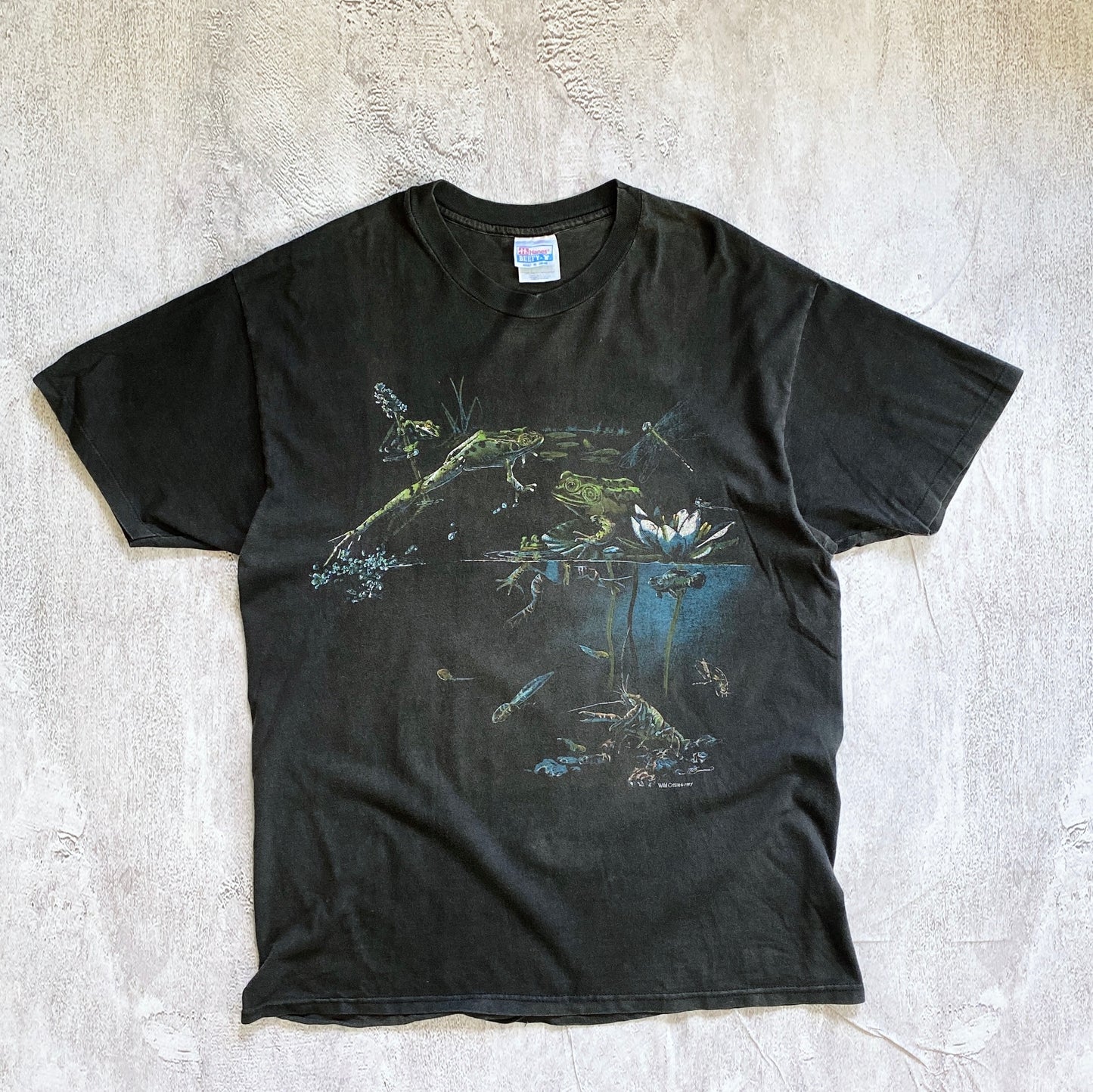 VINTAGE SINGLE STITCH WILD FROGS TEE-1990'S SIZE XL