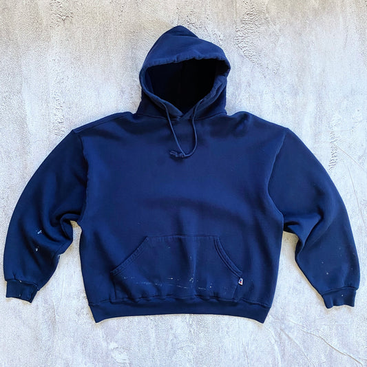 VINTAGE NAVY BLUE BOXY RUSSELL ATHLETIC HOODIE-2000'S SIZE XL