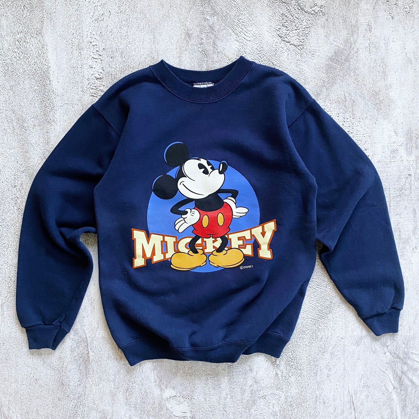 VINTAGE NAVY BLUE MICKEY MOUSE SWEATSHIRT-1990'S SIZE S