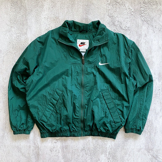 VINTAGE GREEEN NIKE WINDBREAKER JACKET-1990'S SIZE L