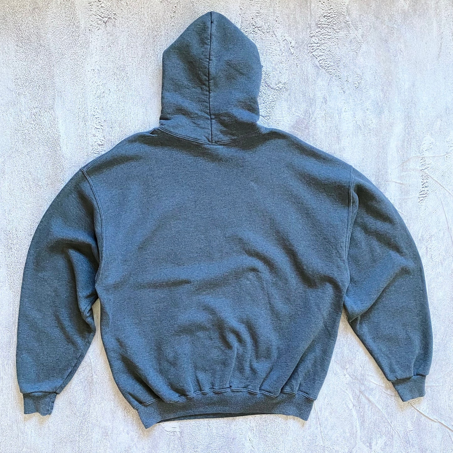 VINTAGE BOXY DARK GREY RUSSELL ATHLETIC HOODIE-2000'S SIZE XXL/XL