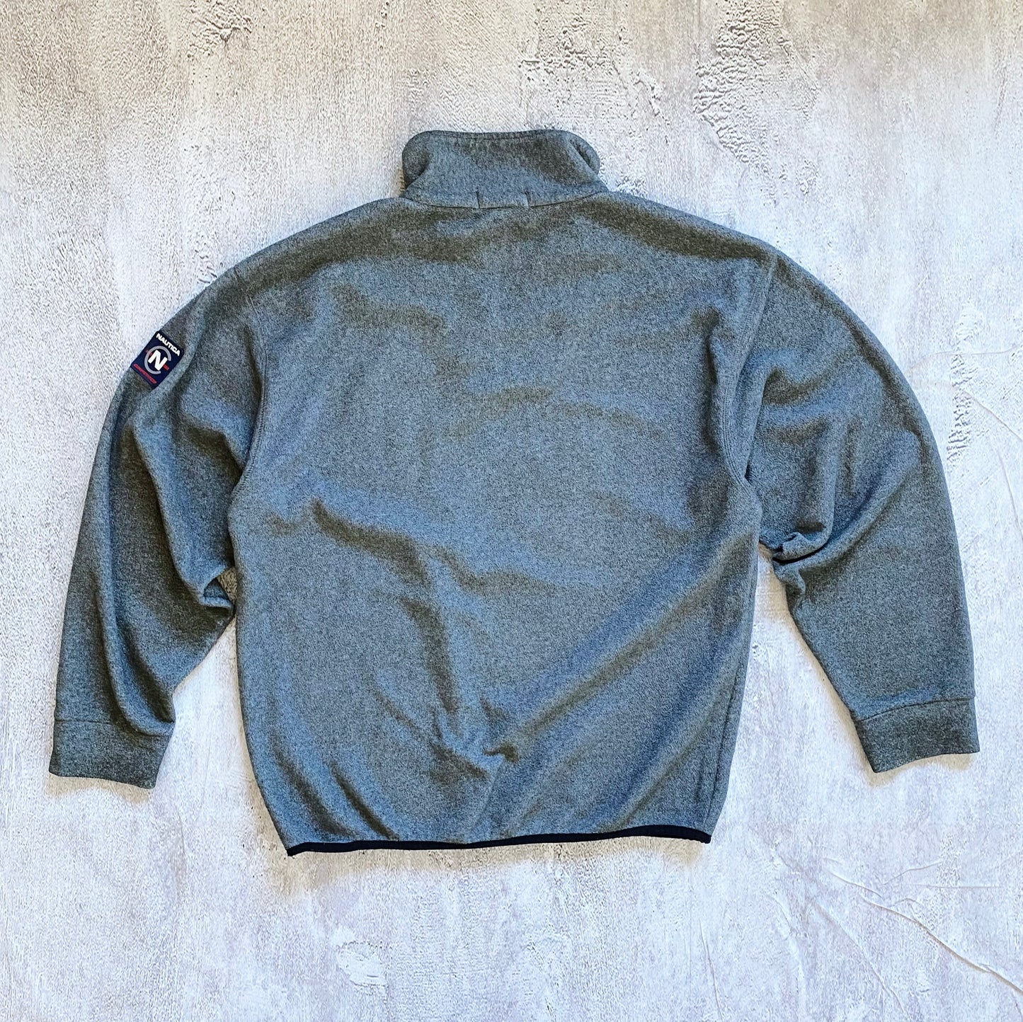 VINTAGE NAUTICA COMPETITION QUARTER ZIP UP FLEECE-1990'S SIZE L