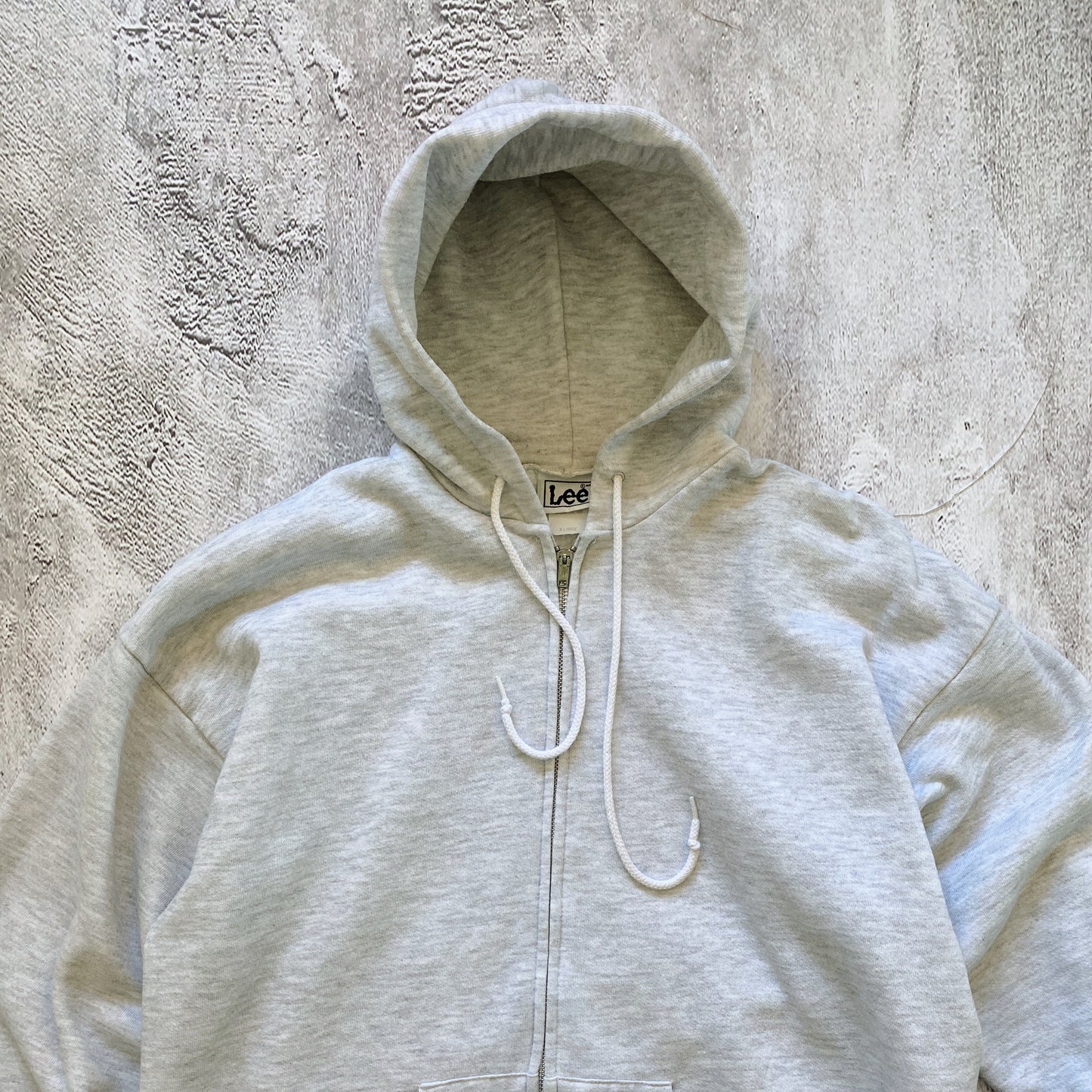 VINTAGE HEATHER GREY LEE ZIP UP HOODIE- 1990'S SIZE XL