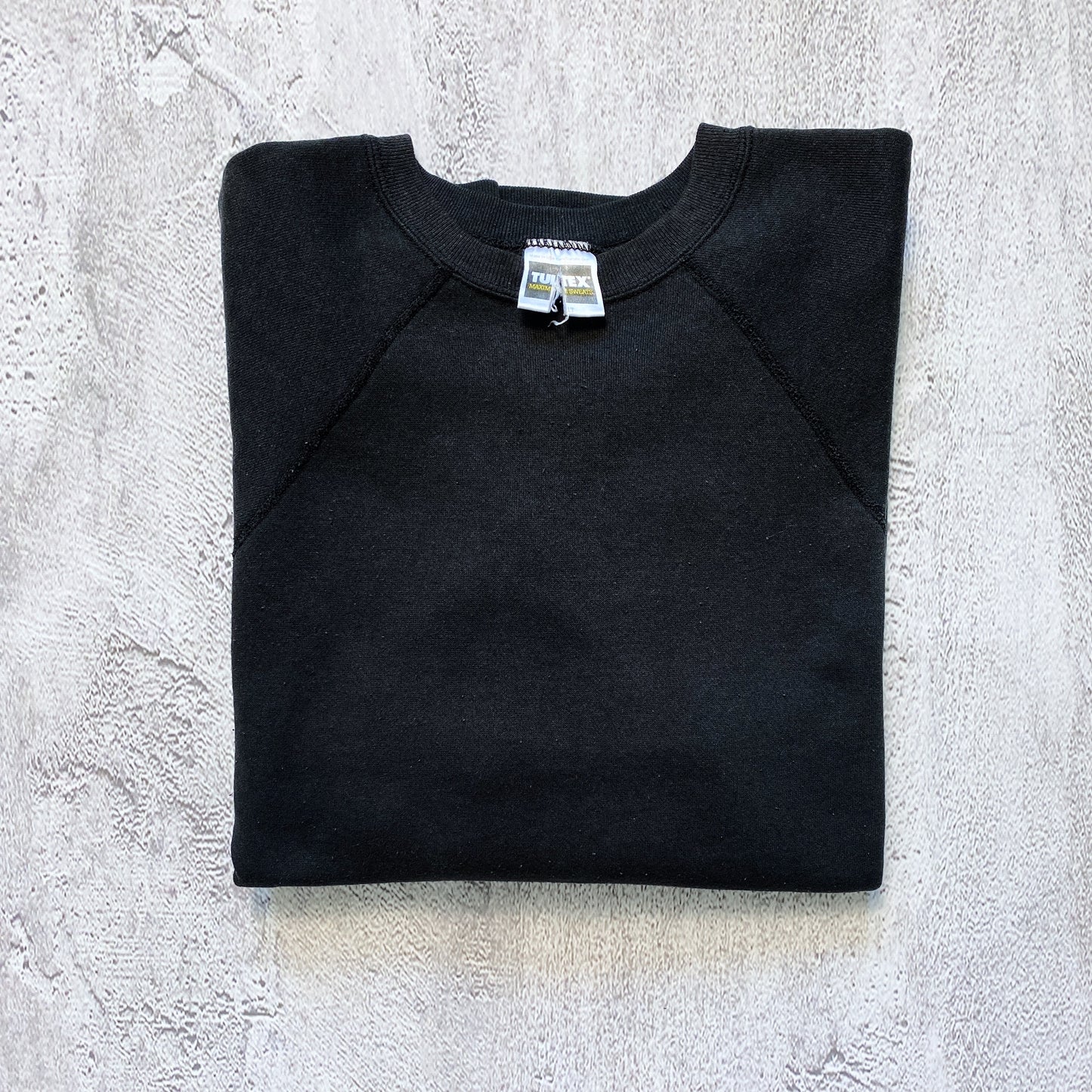 VINTAGE FADED BLACK TULTEX SWEATSHIRT-1990'S SIZE XL