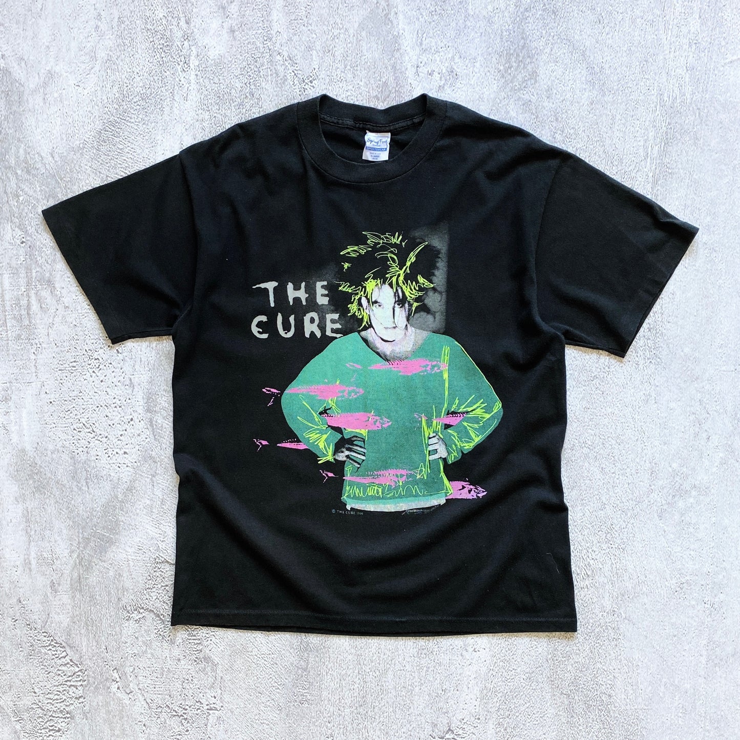 VINTAGE SINGLE STITCH THE CURE BAND TEE-1980'S SIZE L