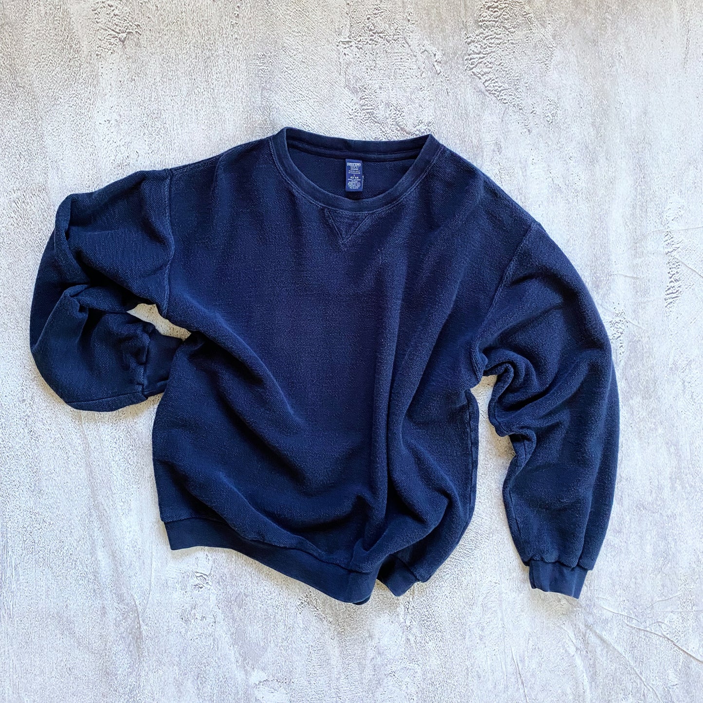 VINTAGE FADED NAVY BLUE LANDS'END SWEATSHIRT-1990'S SIZE L